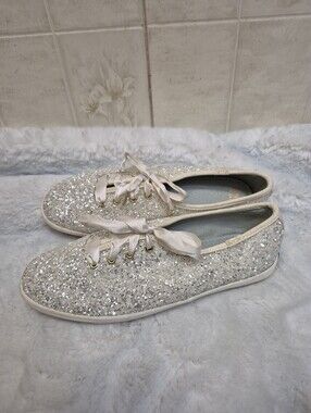Keds Kate Spade New York Sz. 7 Champion Glitter Celebration Sneaker Cream..in gr